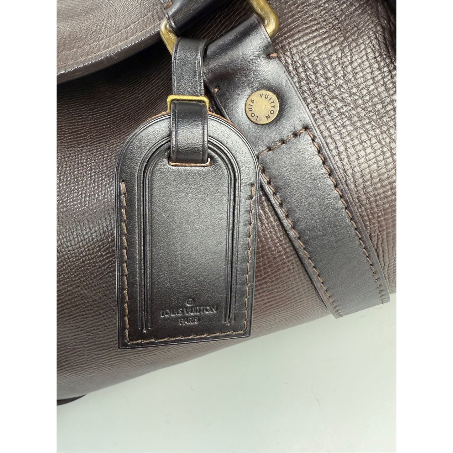 
                  
                    Louis Vuitton Vintage Utah Brown Leather Sac Weekender Travel Bag
                  
                