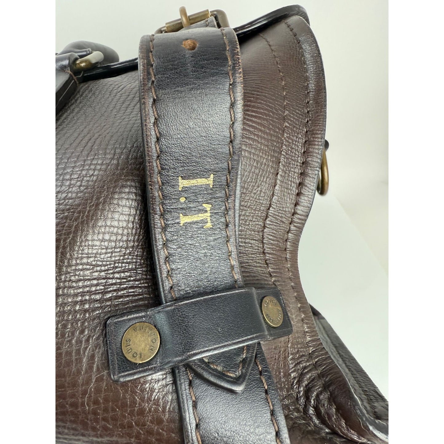 
                  
                    Louis Vuitton Vintage Utah Brown Leather Sac Weekender Travel Bag
                  
                