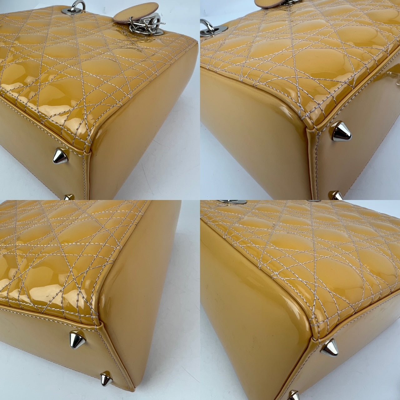
                  
                    Christian Dior Yellow Patent Leather Cannage Medium Lady Dior Bag
                  
                