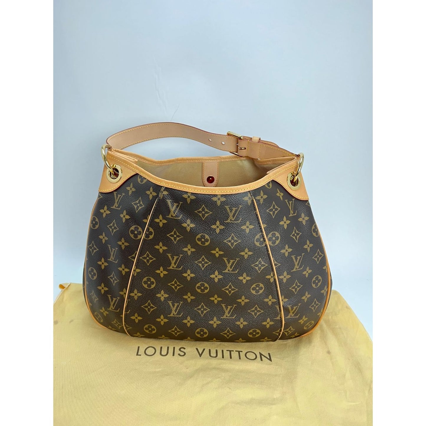 Louis Vuitton Galliera PM Monogram Canvas Hobo Shoulder Bag Brown