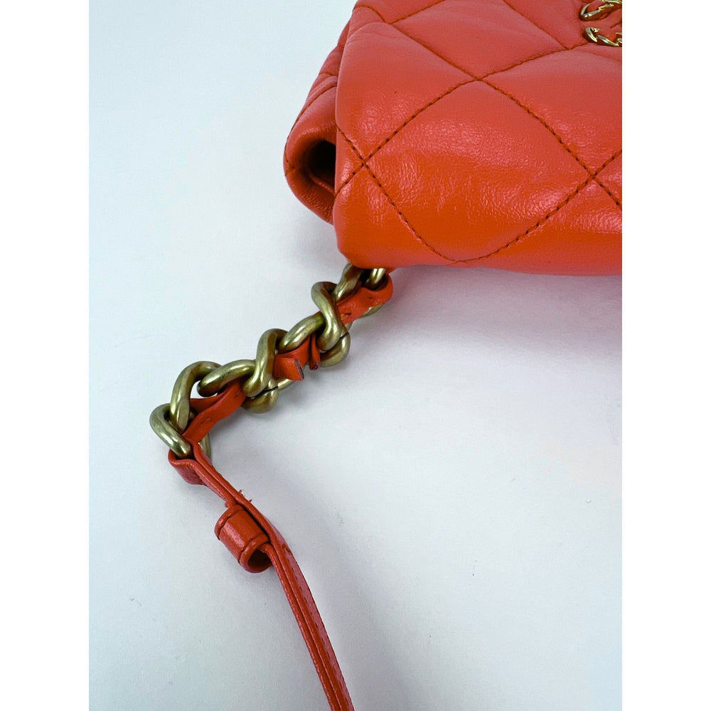 
                  
                    Chanel Goatskin Quilted Chanel 19 Waist Belt Bag Orange
                  
                