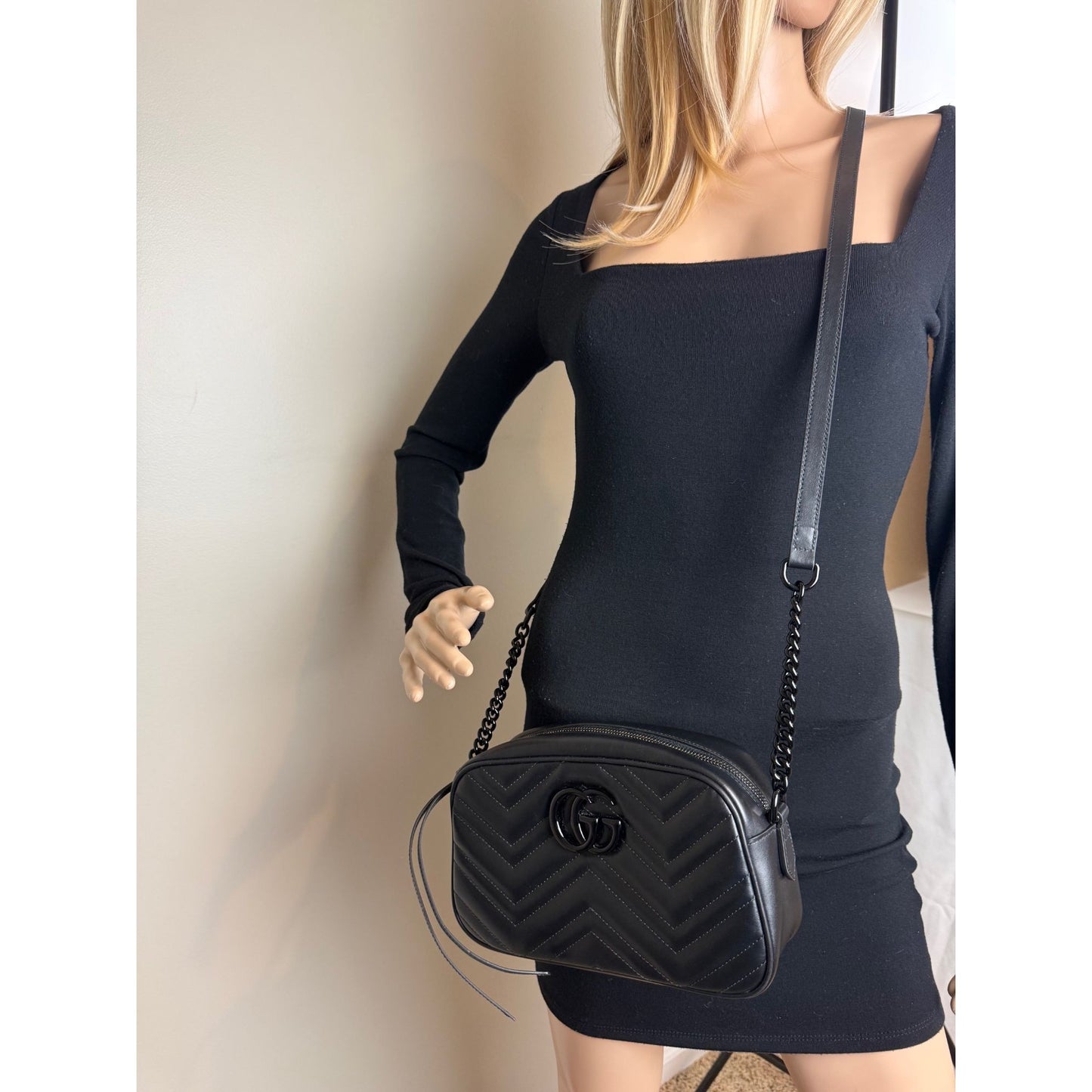 
                  
                    Gucci GG Marmont Small Camera Monochrome Crossbody Bag
                  
                