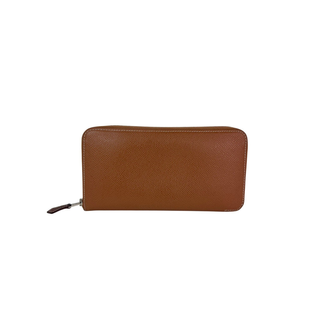 Hermes Gold Epson Silk in a Wallet Zip Around Long Wallet