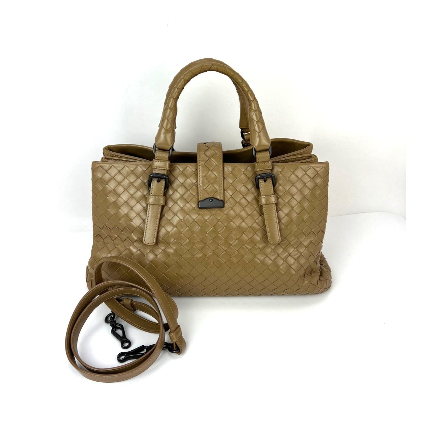 
                  
                    Bottega Veneta Roma Intrecciato Nappa Taupe Shoulder Bag
                  
                