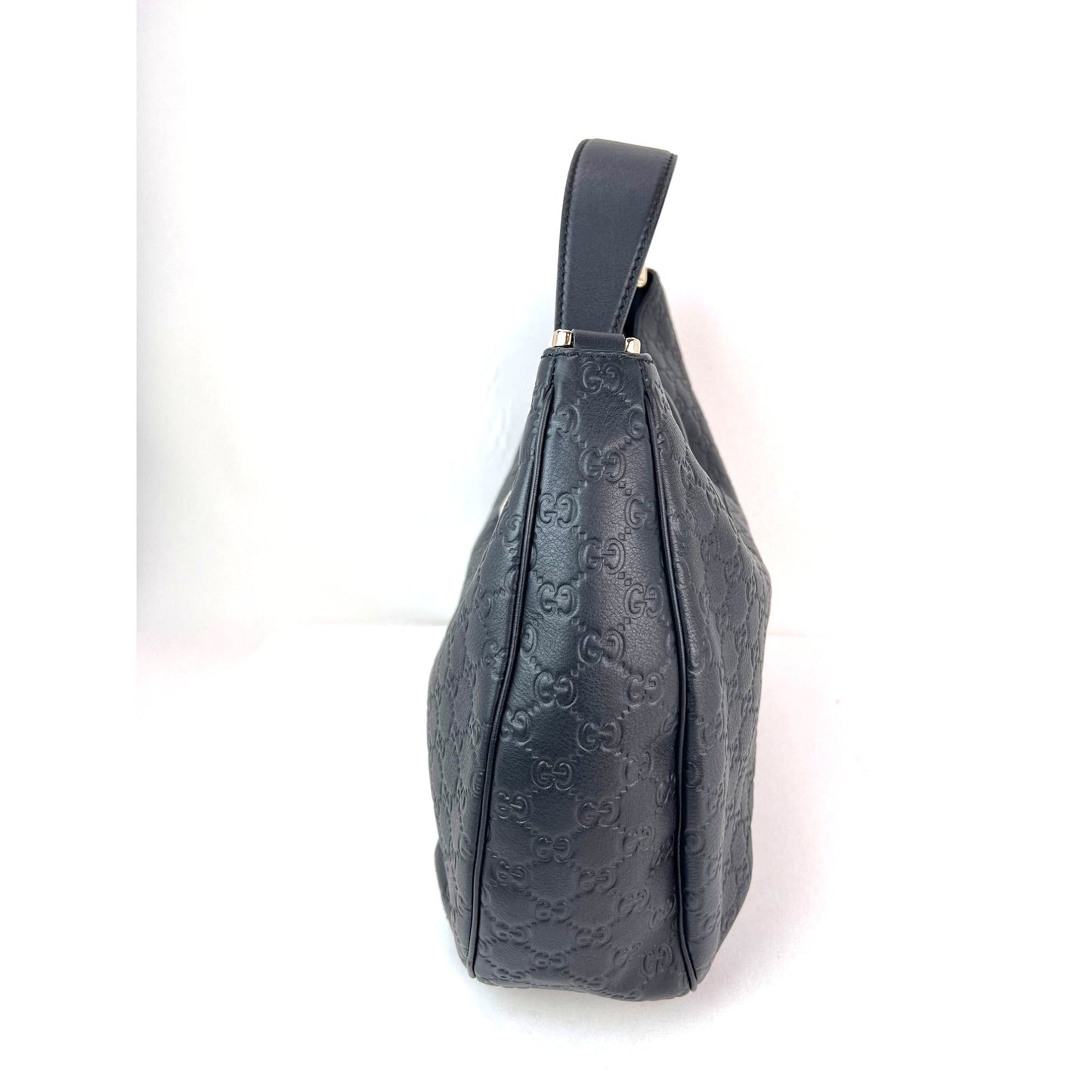 
                  
                    Gucci Guccissima Leather New Ladies Web Large Black Hobo Bag
                  
                