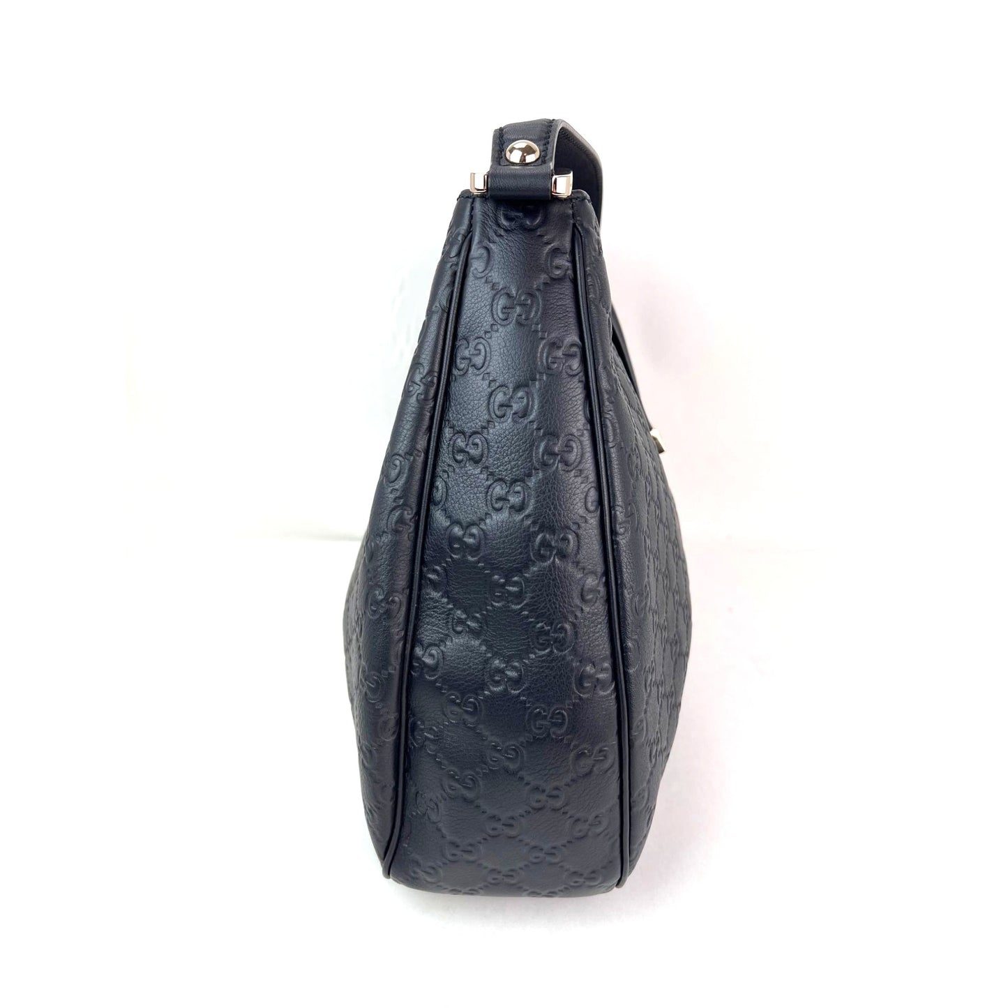 
                  
                    Gucci Guccissima Leather New Ladies Web Large Black Hobo Bag
                  
                