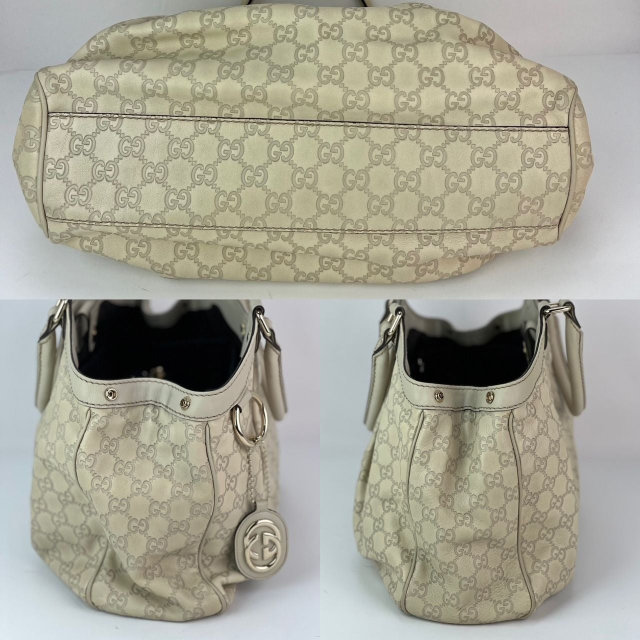 
                  
                    Gucci Sukey Medium Guccissima Leather Mystic White Tote
                  
                