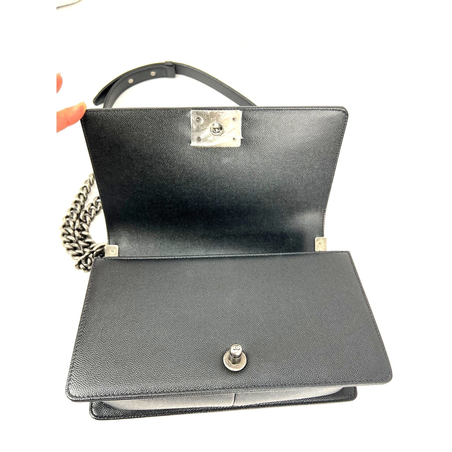 
                  
                    Chanel Caviar Quilted Medium Black Boy Flap Shoulder Bag
                  
                