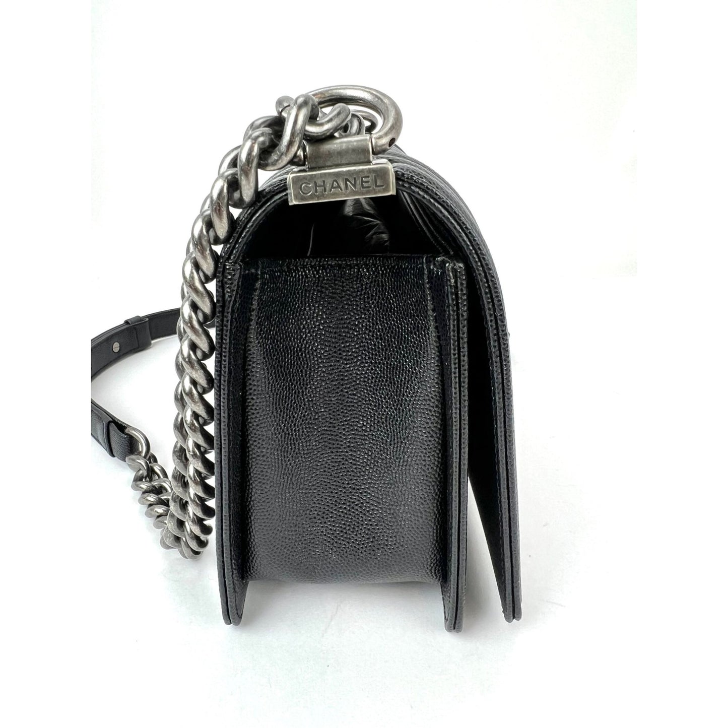 
                  
                    Chanel Caviar Quilted Medium Black Boy Flap Shoulder Bag
                  
                