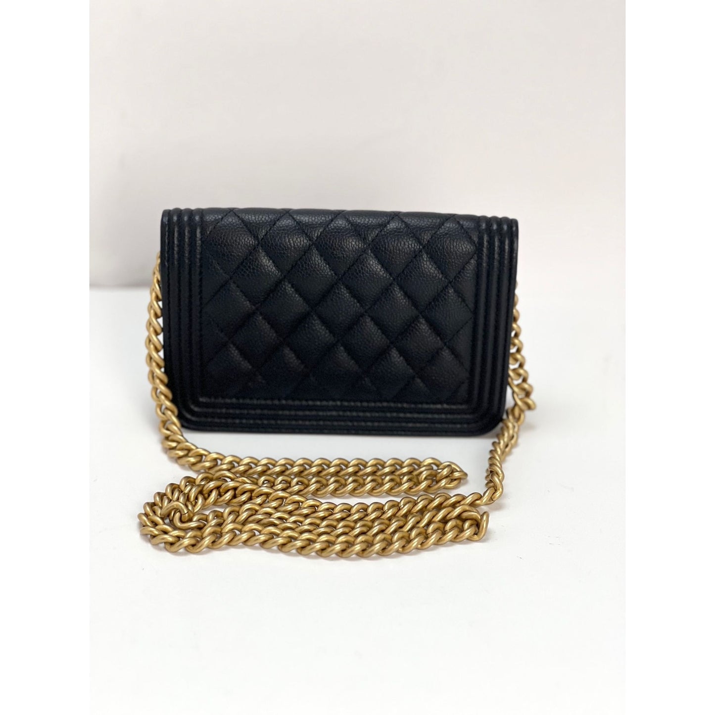 CHANEL Caviar Quilted Mini Wallet On Chain WOC Black 592149