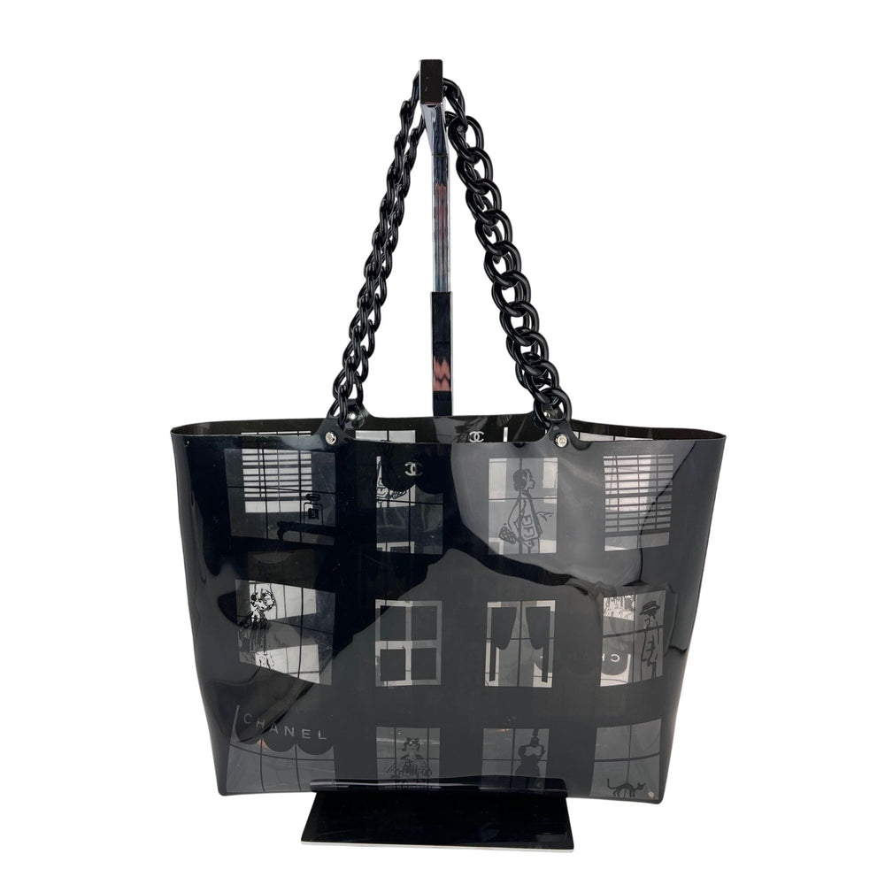 Chanel Vinyl Coco Window Black Tote