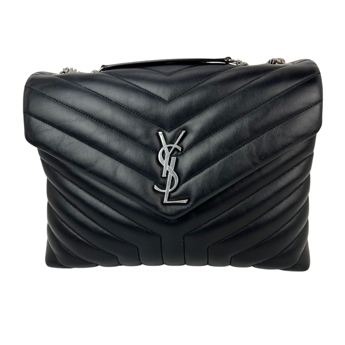 
                  
                    Saint Laurent Calfskin Medium Loulou Matelasse Black Shoulder Bag
                  
                