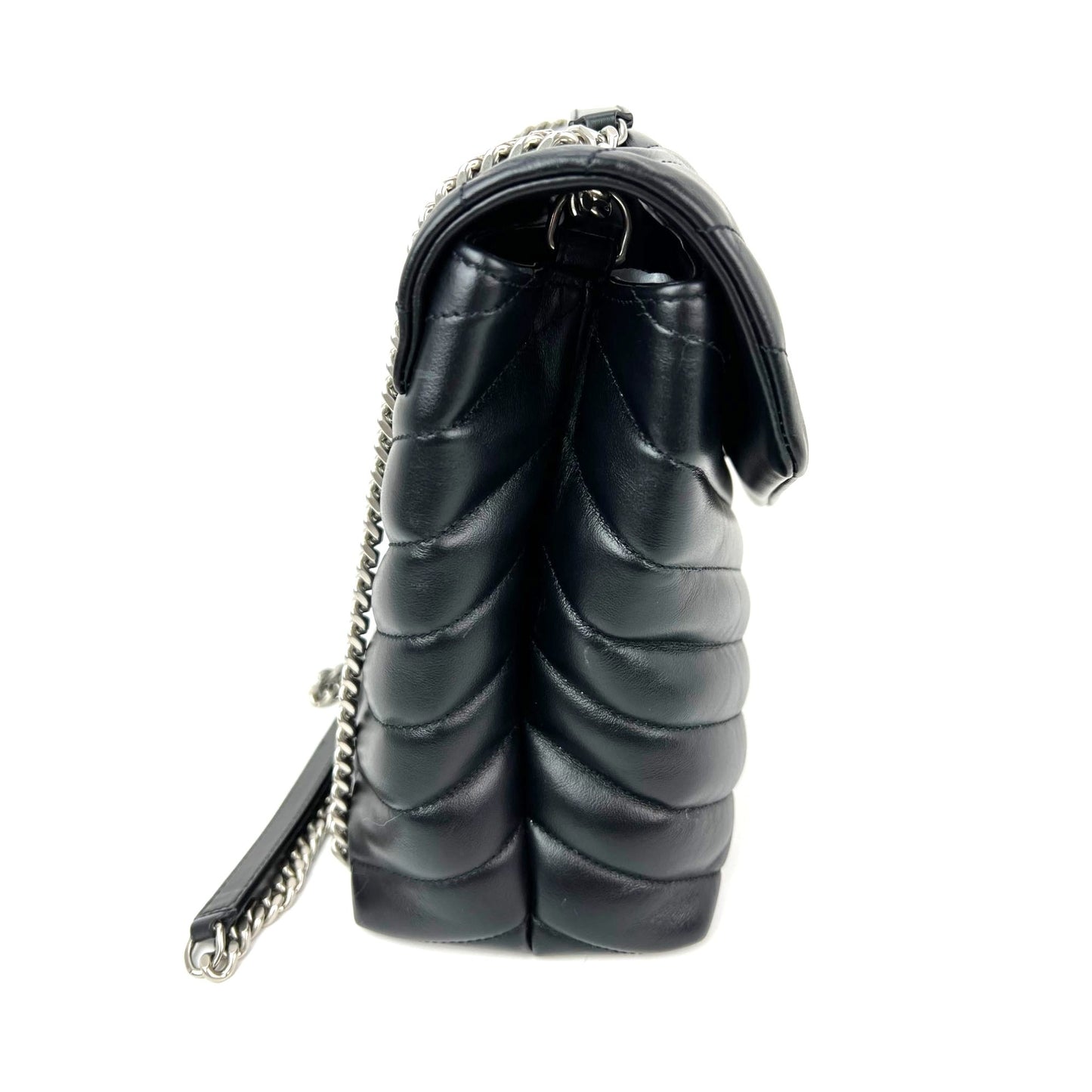 
                  
                    Saint Laurent Calfskin Medium Loulou Matelasse Black Shoulder Bag
                  
                