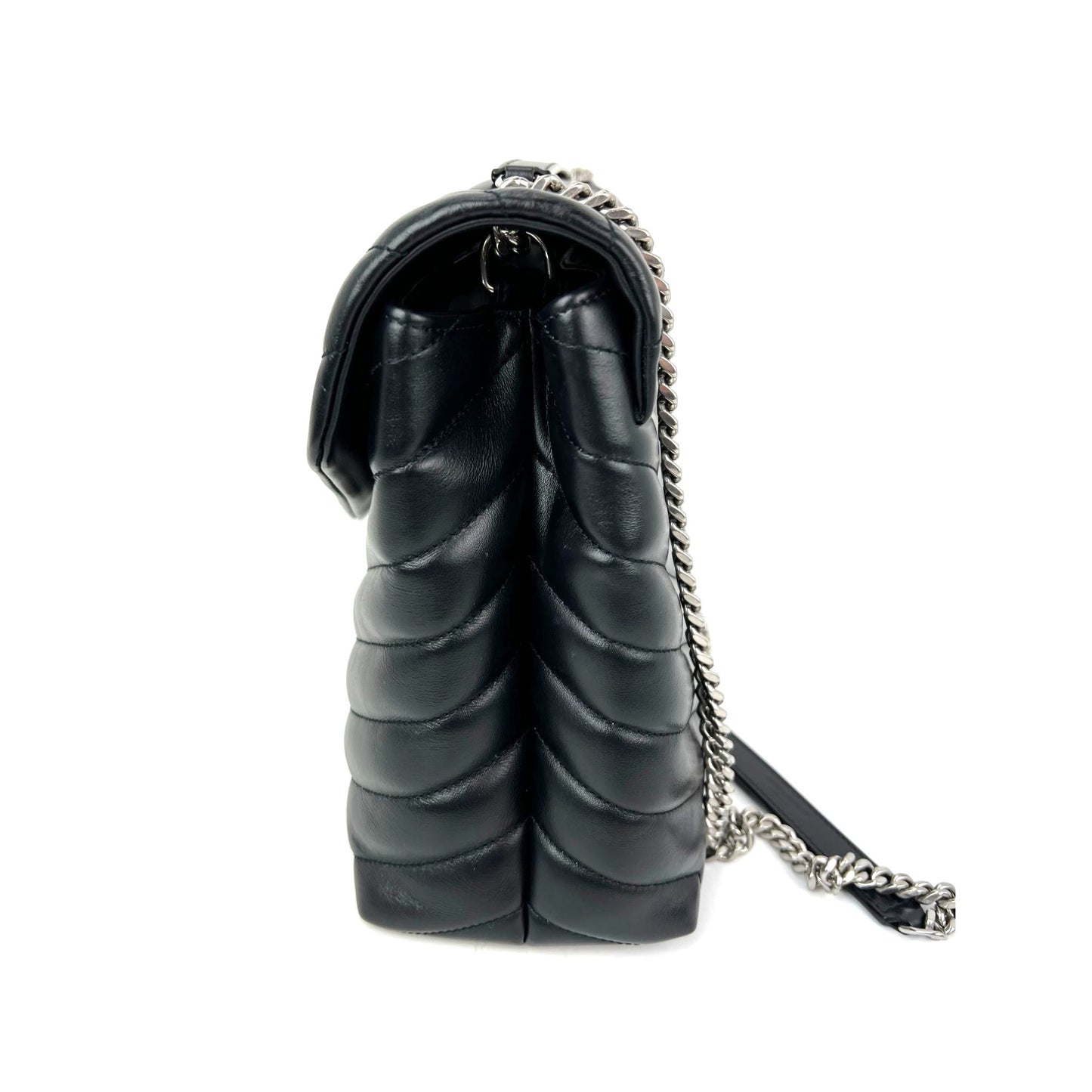
                  
                    Saint Laurent Calfskin Medium Loulou Matelasse Black Shoulder Bag
                  
                