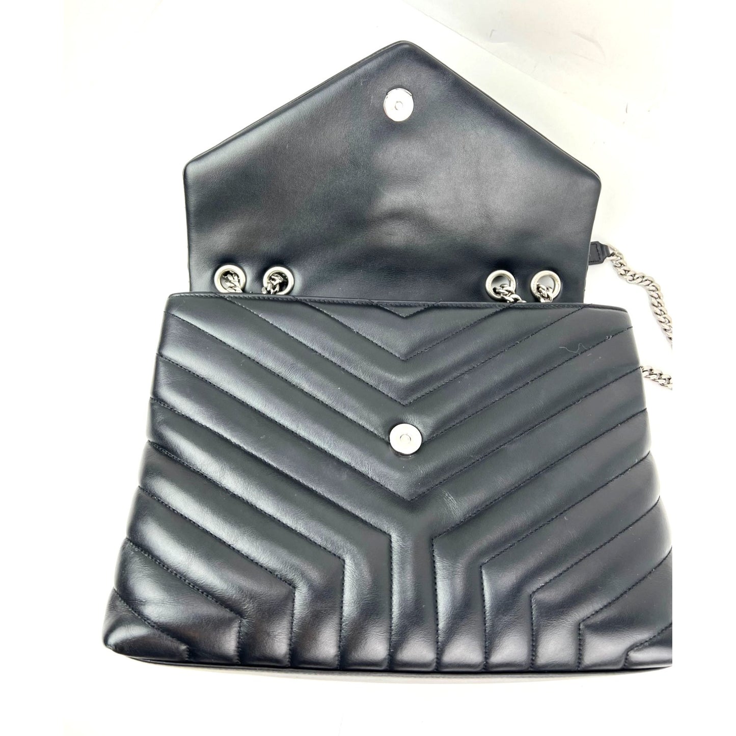 
                  
                    Saint Laurent Calfskin Medium Loulou Matelasse Black Shoulder Bag
                  
                