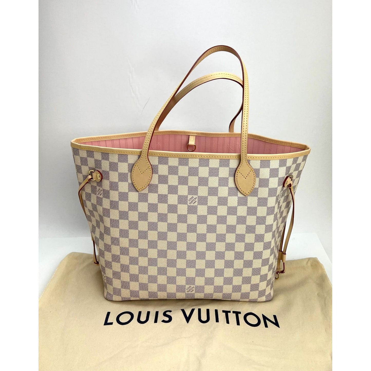 Louis Vuitton Neverfull GM, Damier Azur, Rose Ballerine Interior, New in  Dustbag (No Pouch)