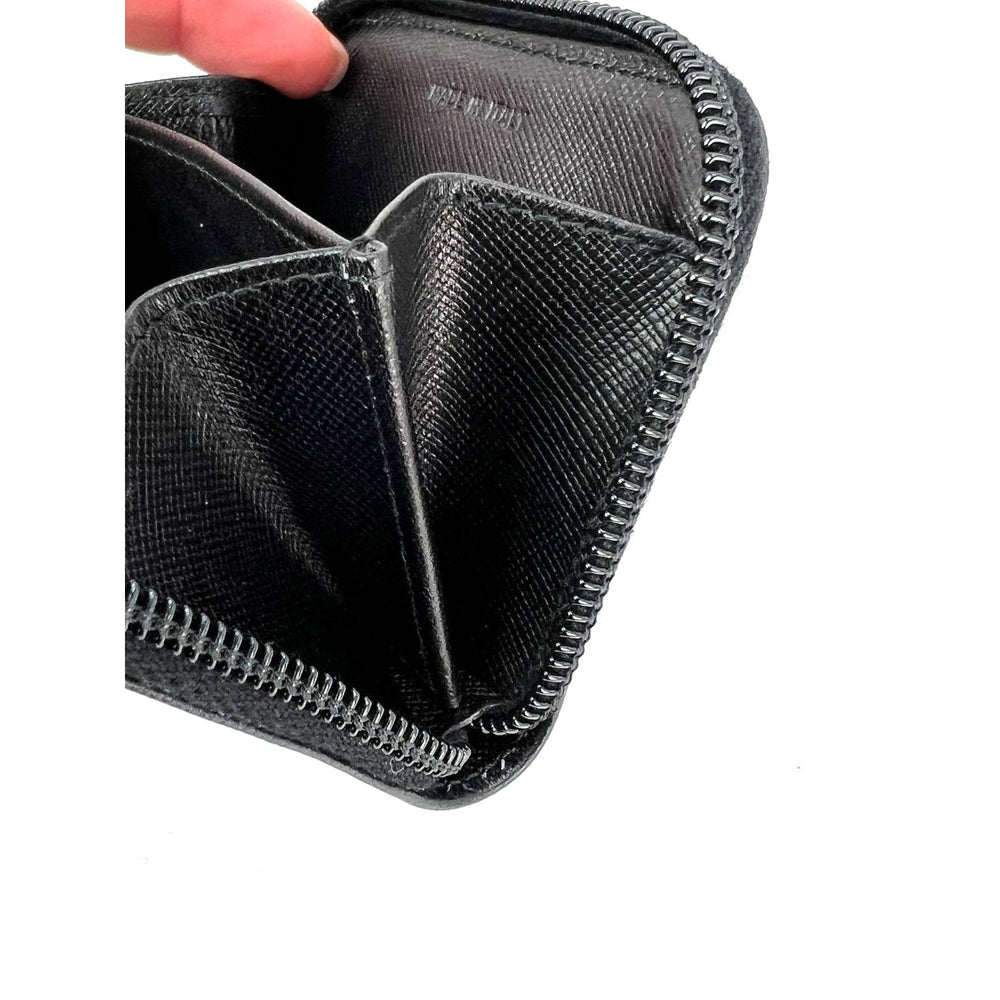 
                  
                    Prada Black Saffiano Leather Triangle Compact Zip Around Wallet
                  
                