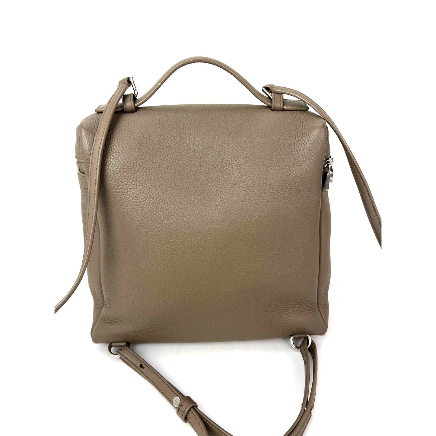 
                  
                    Loro Piana Grained Calfskin 23.5 Extra Pocket Warm Mastic Backpack
                  
                