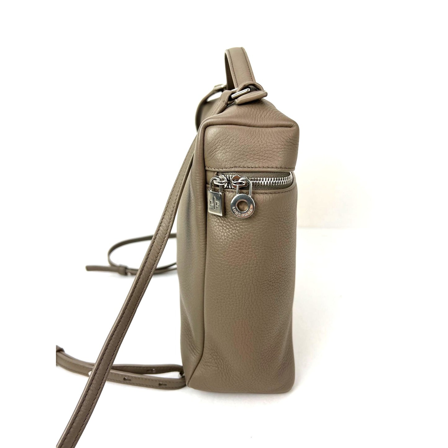 
                  
                    Loro Piana Grained Calfskin 23.5 Extra Pocket Warm Mastic Backpack
                  
                