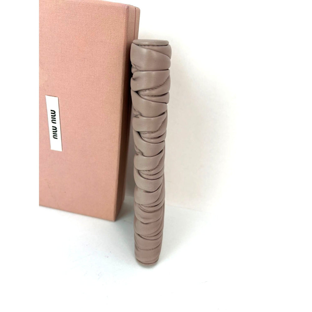 Miu Miu Long Beige Zip Around Leather Wallet