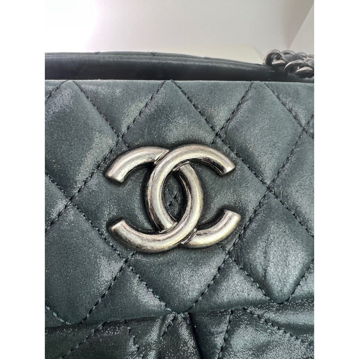 Chanel Glazed Distressed Calfskin Leather Tote Black with Silver Hardware -  Luxury In Reach