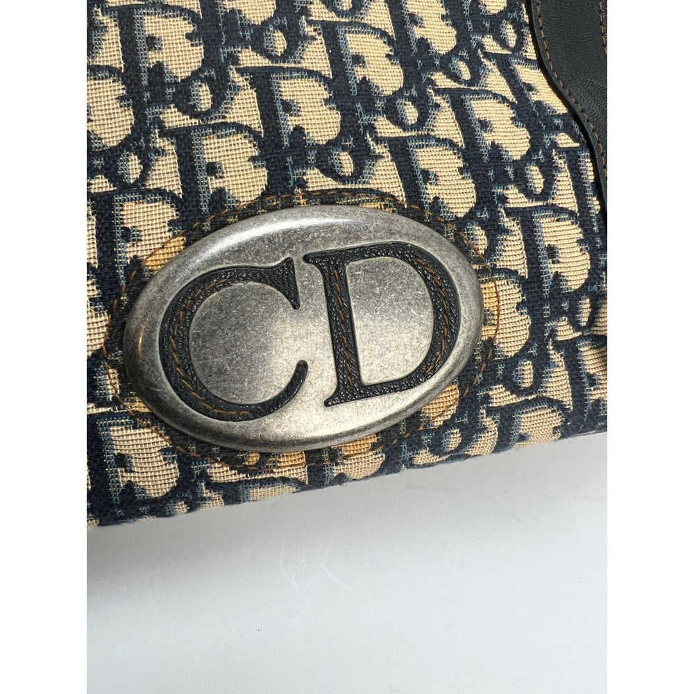 CHRISTIAN DIOR Monogram Trotter CD Blue Canvas Hand Bag Debsluxurycloset