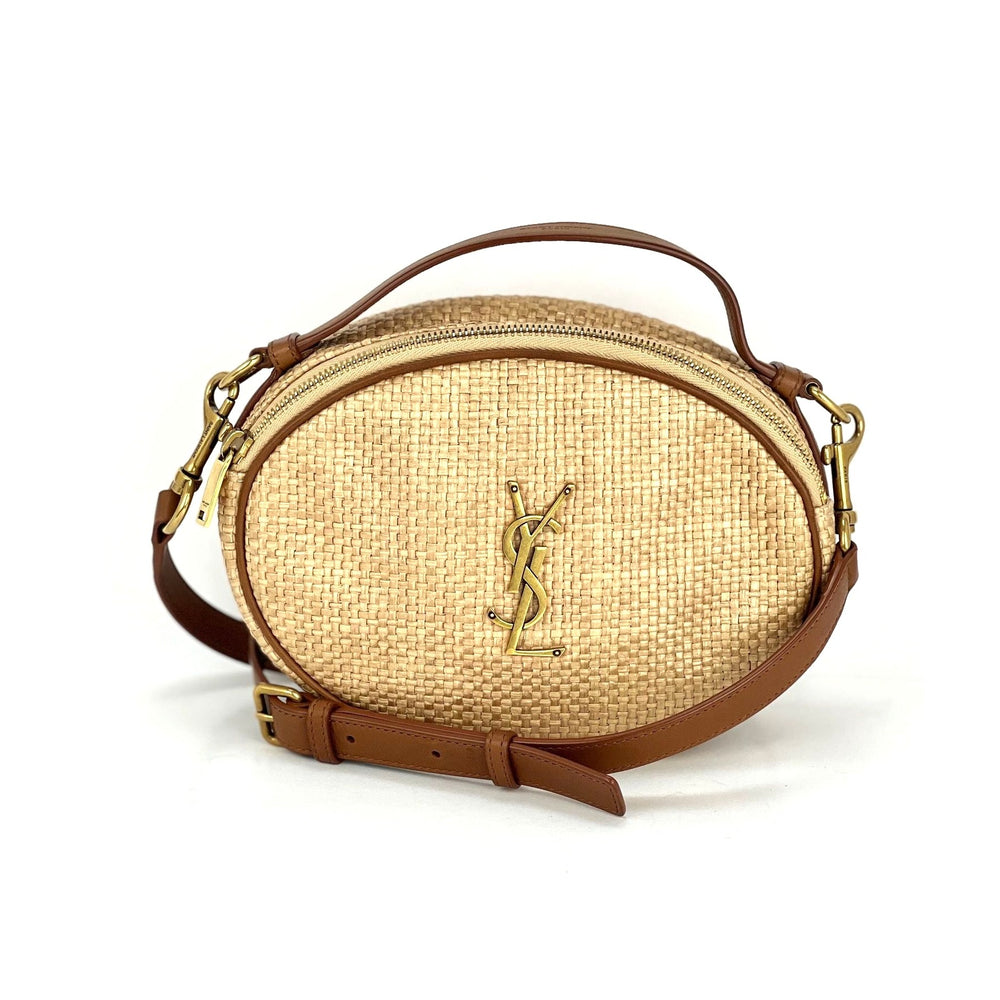 Saint Laurent Raffia Round Camera Beige Shoulder bag