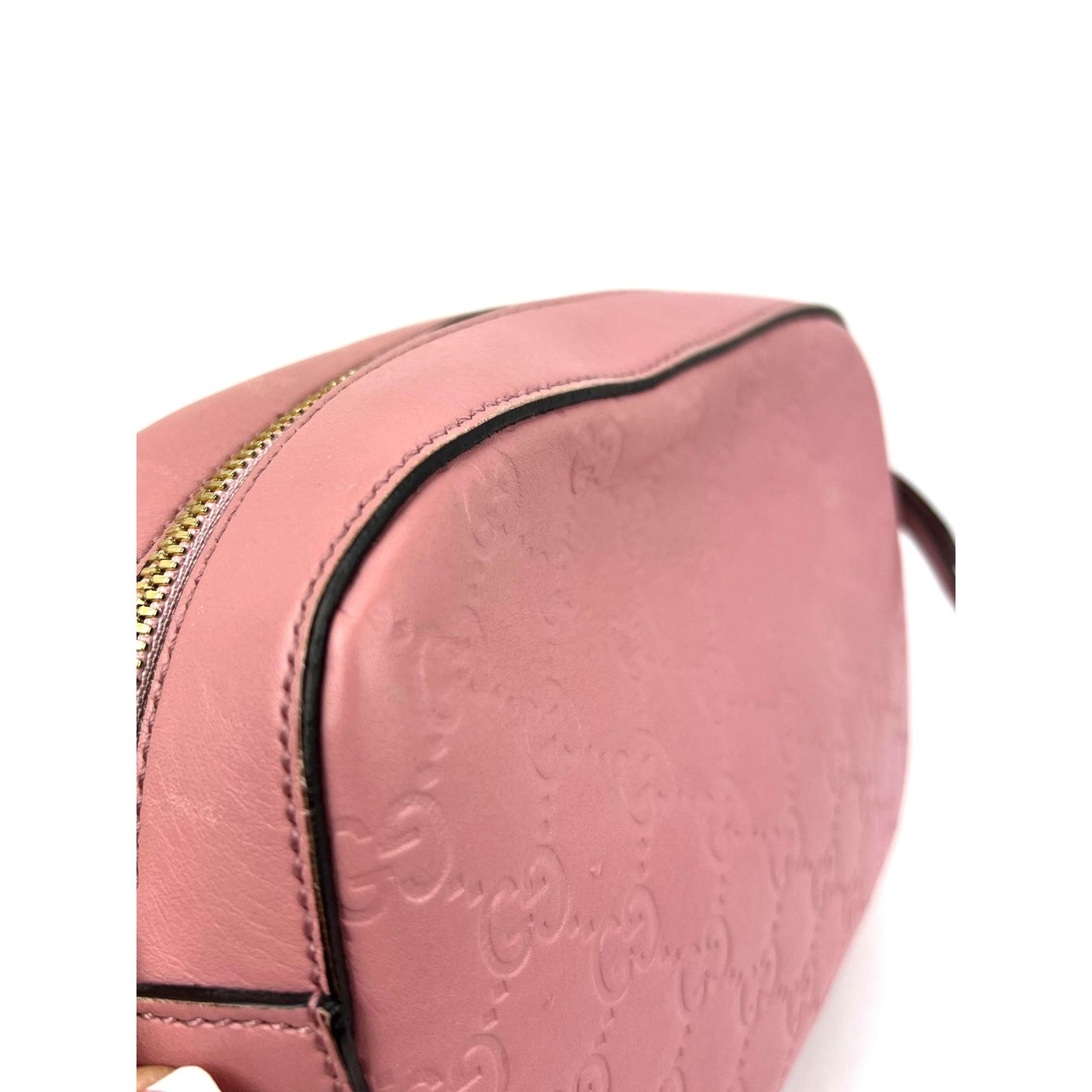 
                  
                    Gucci Guccissima Camera Pink Leather Crossbody Bag
                  
                