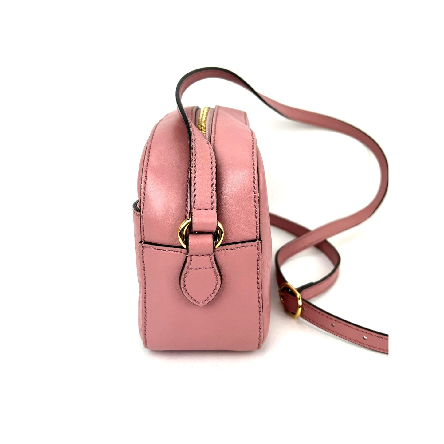 
                  
                    Gucci Guccissima Camera Pink Leather Crossbody Bag
                  
                