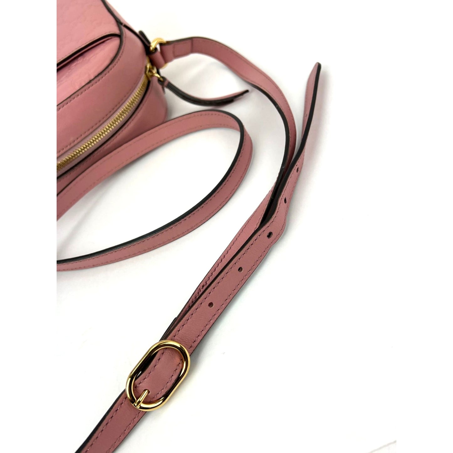 
                  
                    Gucci Guccissima Camera Pink Leather Crossbody Bag
                  
                