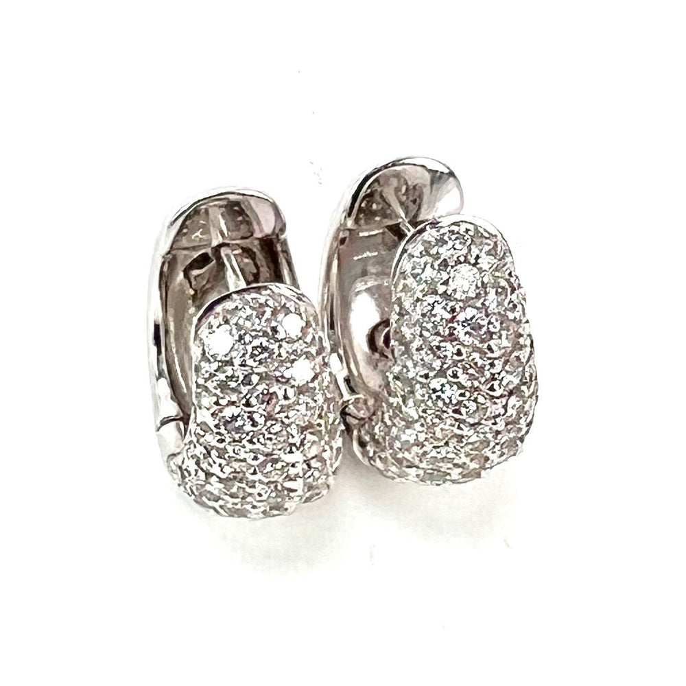 Roberto Coin Diamond & 18K White Gold Huggie Hoop Earrings/0.5