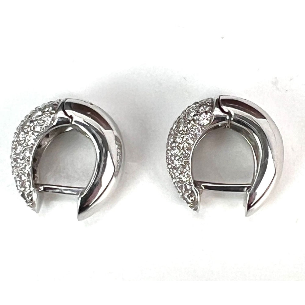 
                  
                    Roberto Coin Diamond & 18K White Gold Huggie Hoop Earrings/0.5"
                  
                
