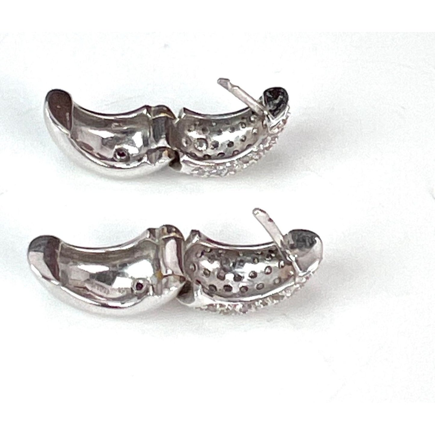 
                  
                    Roberto Coin Diamond & 18K White Gold Huggie Hoop Earrings/0.5"
                  
                