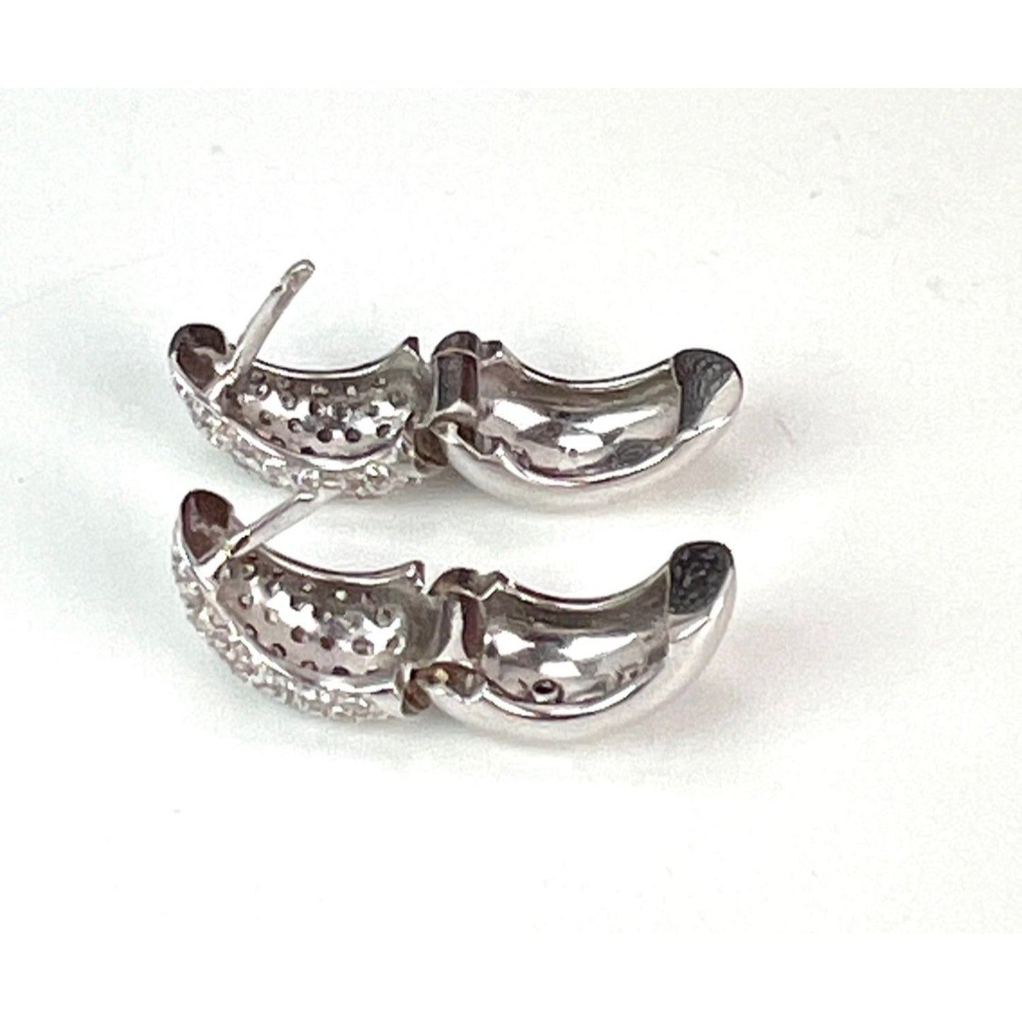 
                  
                    Roberto Coin Diamond & 18K White Gold Huggie Hoop Earrings/0.5"
                  
                