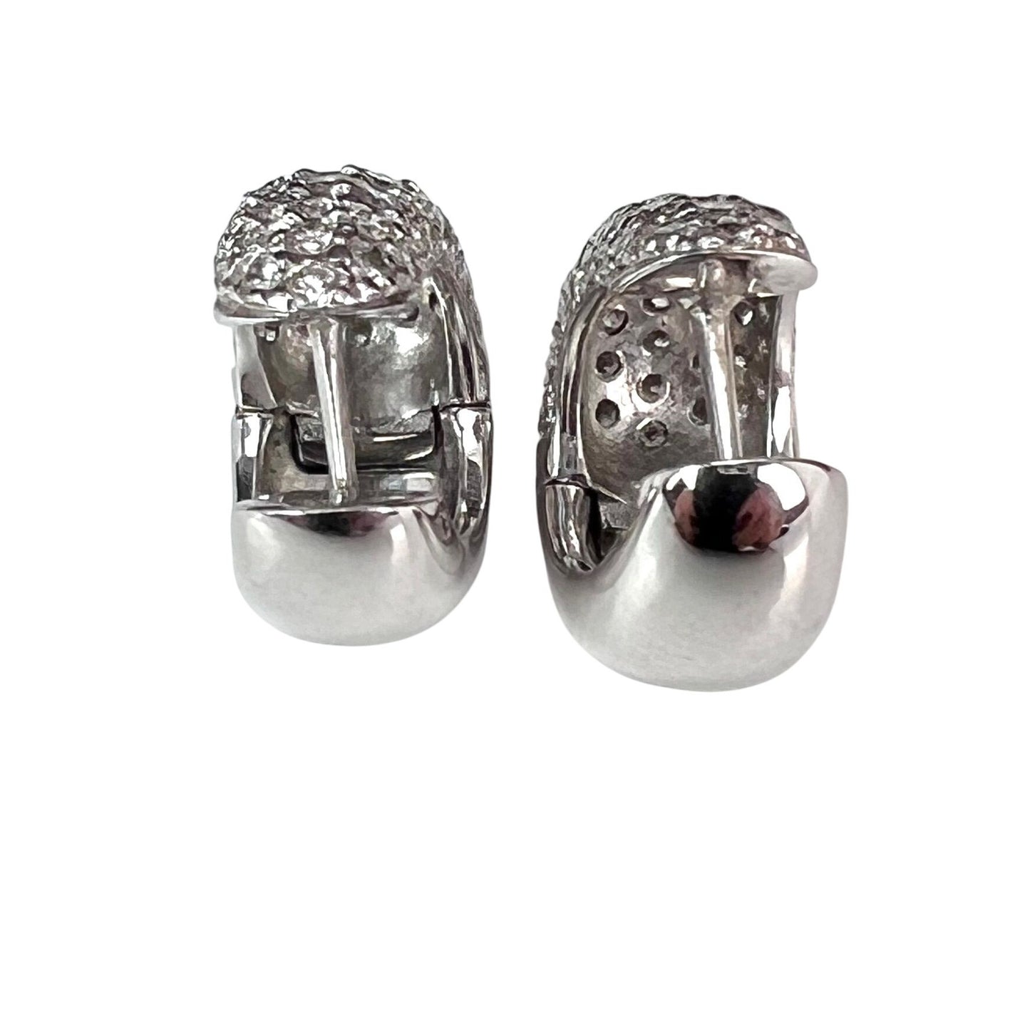 
                  
                    Roberto Coin Diamond & 18K White Gold Huggie Hoop Earrings/0.5"
                  
                