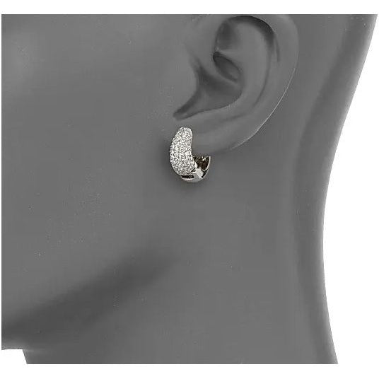 
                  
                    Roberto Coin Diamond & 18K White Gold Huggie Hoop Earrings/0.5"
                  
                