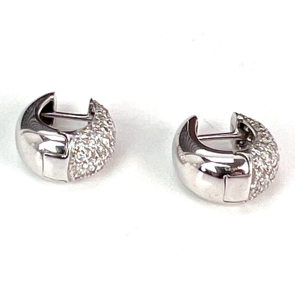 
                  
                    Roberto Coin Diamond & 18K White Gold Huggie Hoop Earrings/0.5"
                  
                