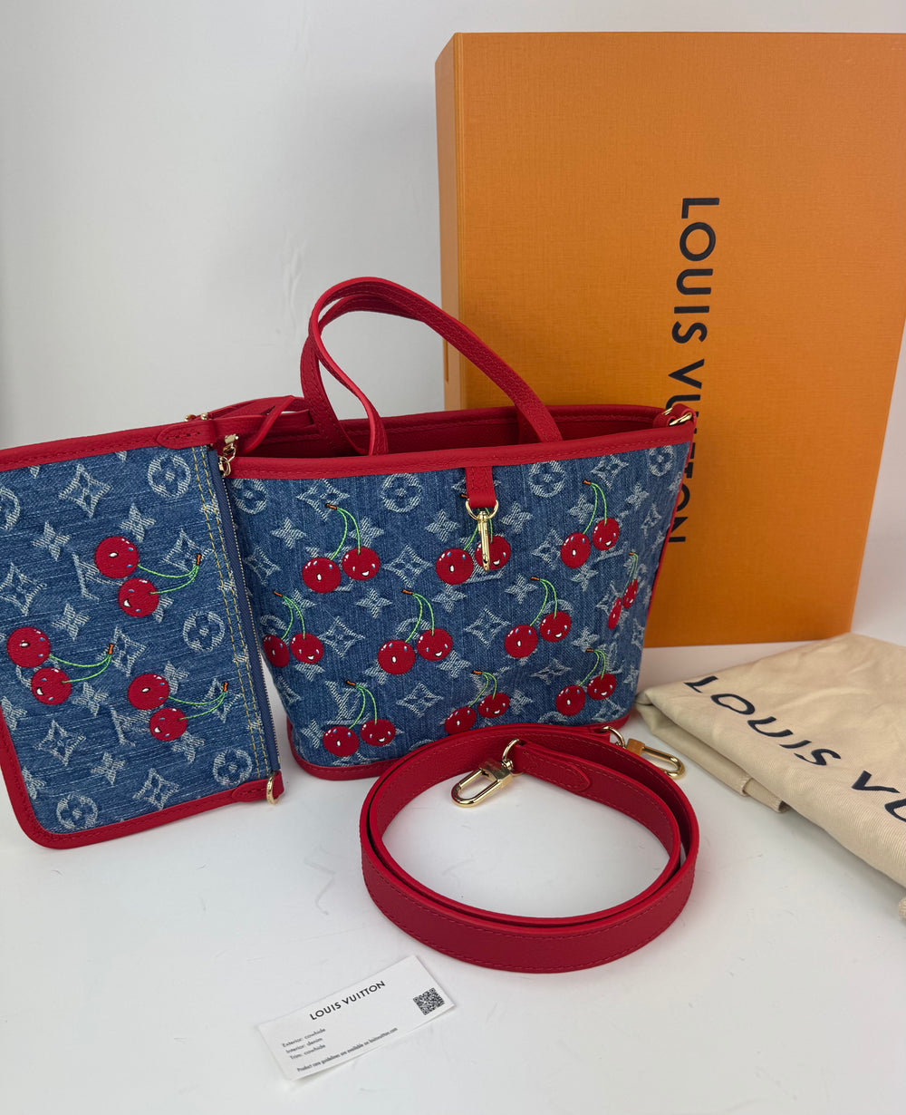 Louis Vuitton x Takashi Murakami Cerises Cherry Neverfull Inside Out BB