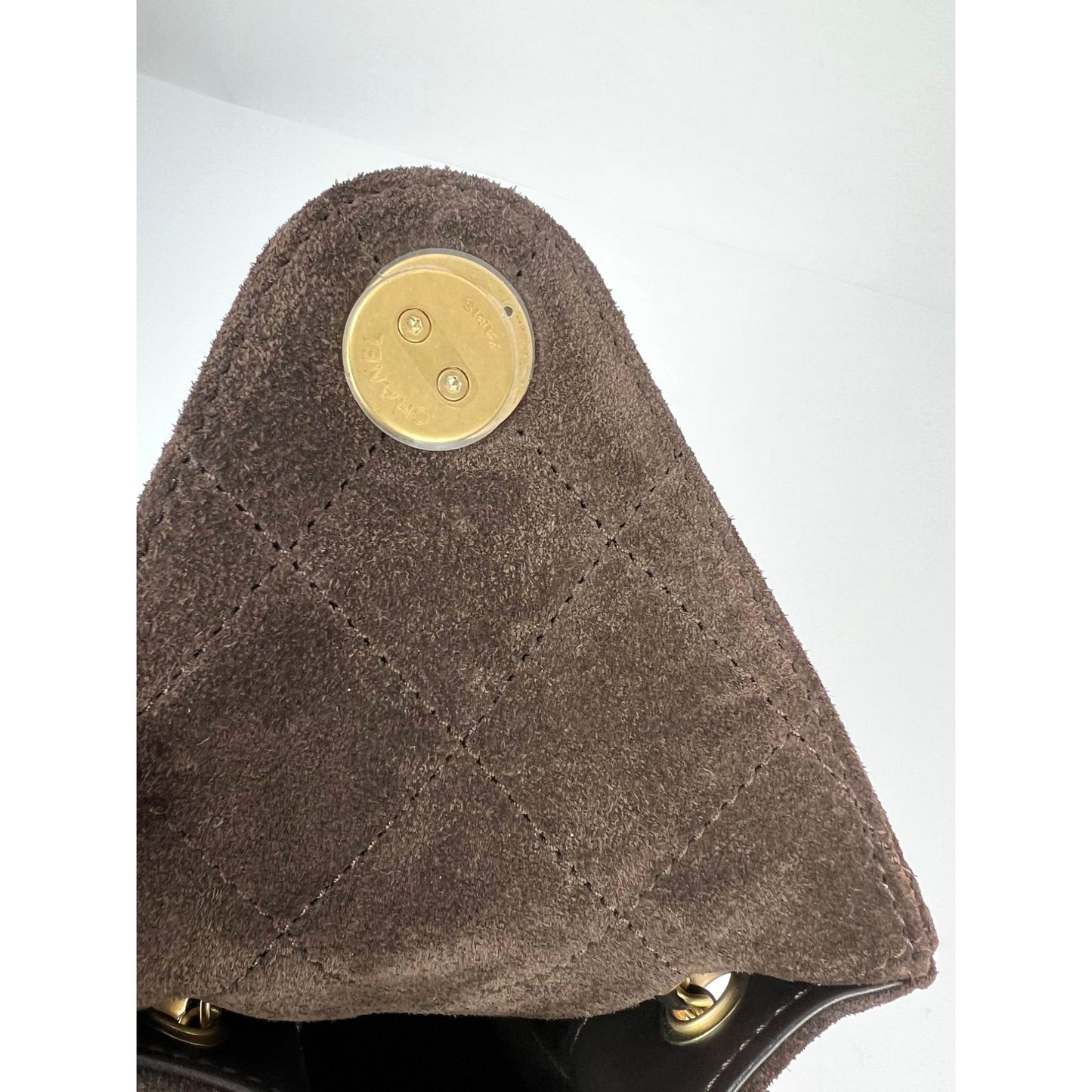 
                  
                    Chanel 25 Suede Calfskin Antique Gold Metal Small Brown Shoulder Bag
                  
                