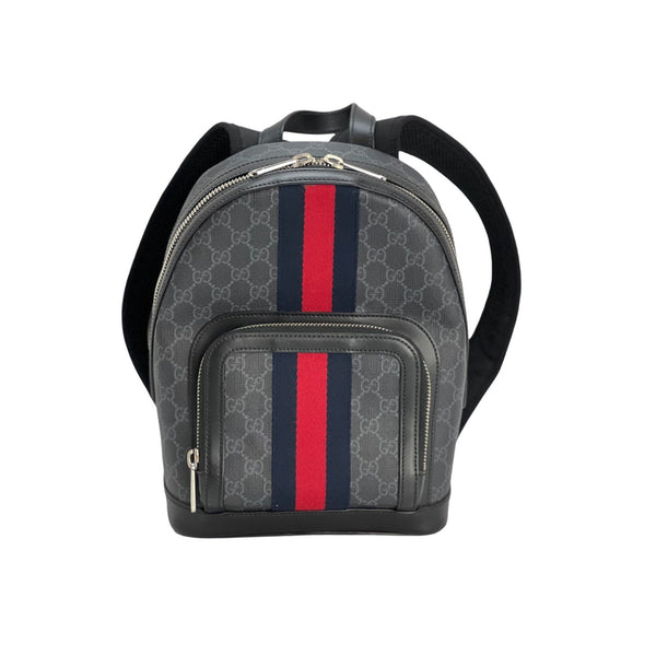 Gucci GG Supreme Monogram Web Small Backpack in Black –