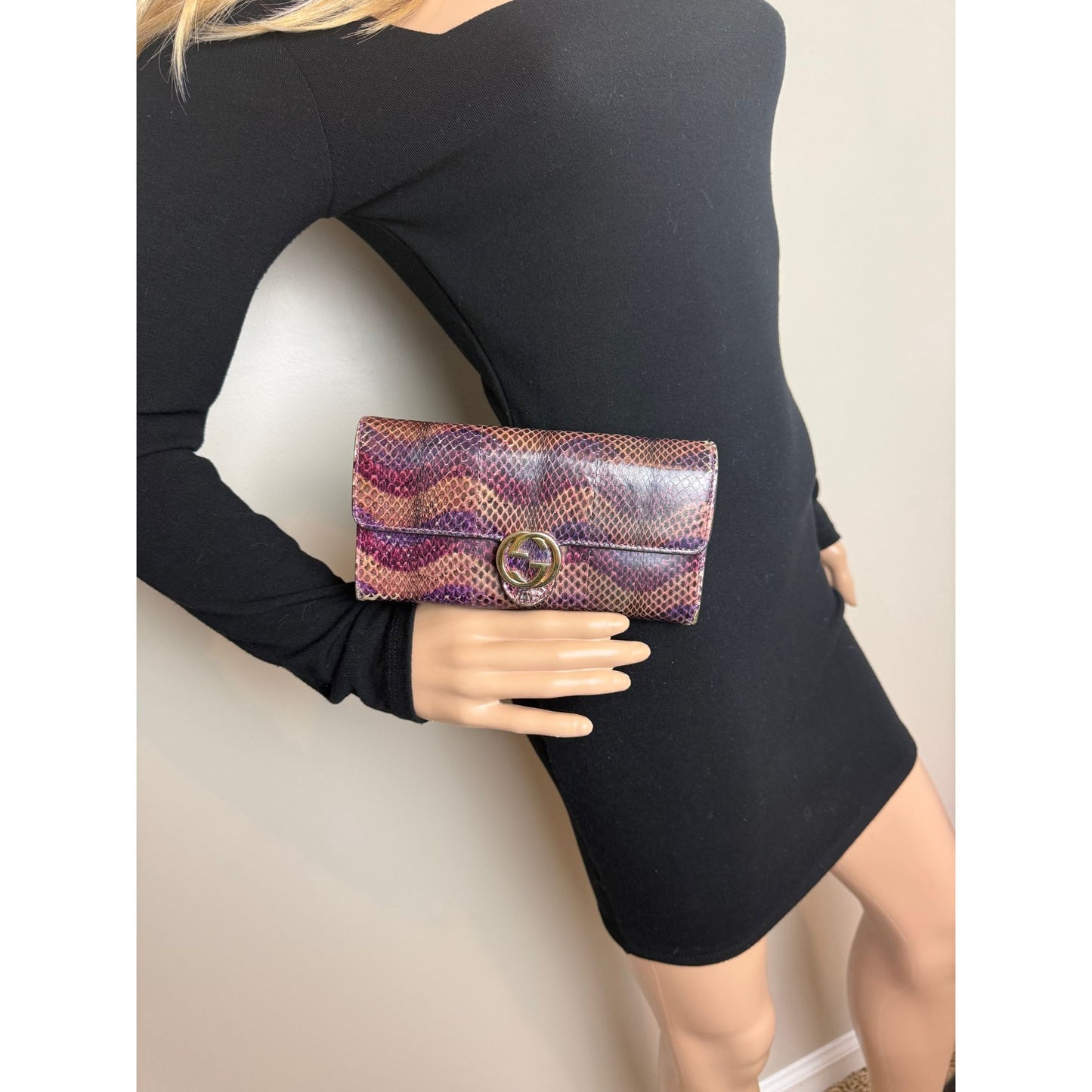 
                  
                    Gucci Snakeskin Leather Long Wallet
                  
                