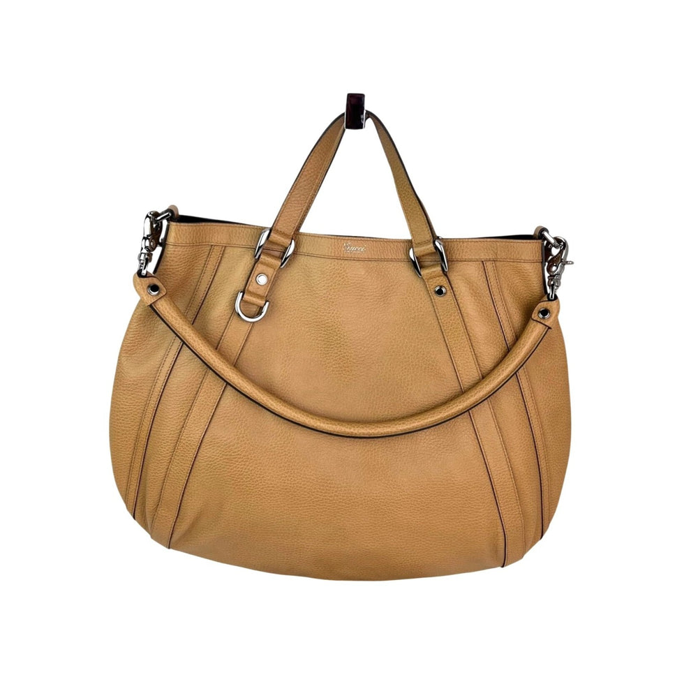 Gucci Abbey Convertible Beige Leather Hobo Shoulder Bag