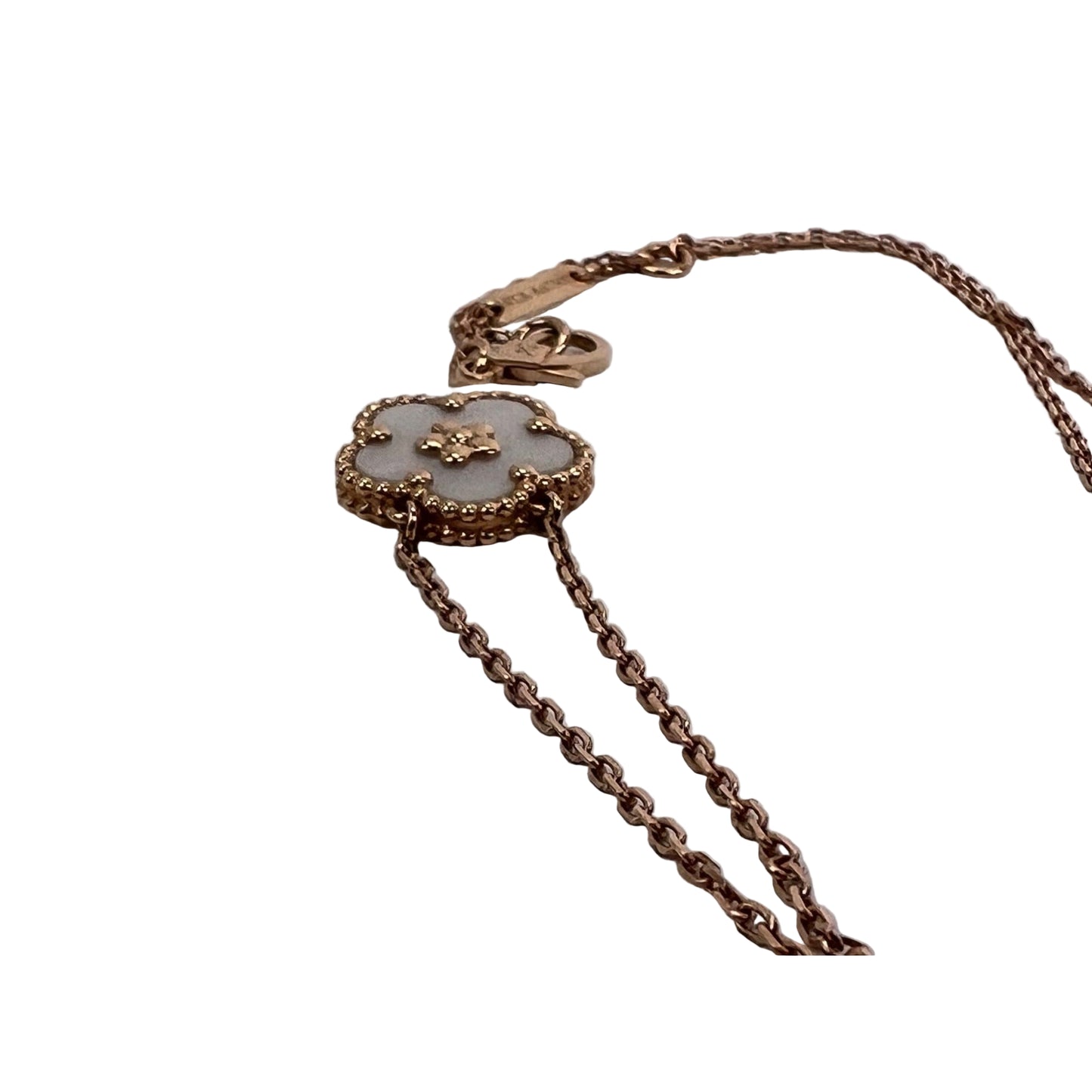 
                  
                    Van Cleef & Arpels 18K Rose Gold Mother of Pearl Lucky Spring Plum Blosssom Pendant Necklace
                  
                