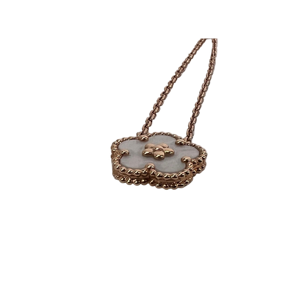 
                  
                    Van Cleef & Arpels 18K Rose Gold Mother of Pearl Lucky Spring Plum Blosssom Pendant Necklace
                  
                