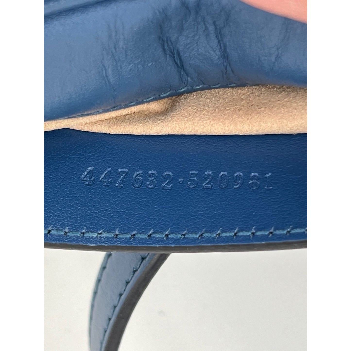 
                  
                    Gucci GG Marmont Small Chain Matelasse Aria Blue Leather Crossbody Bag
                  
                