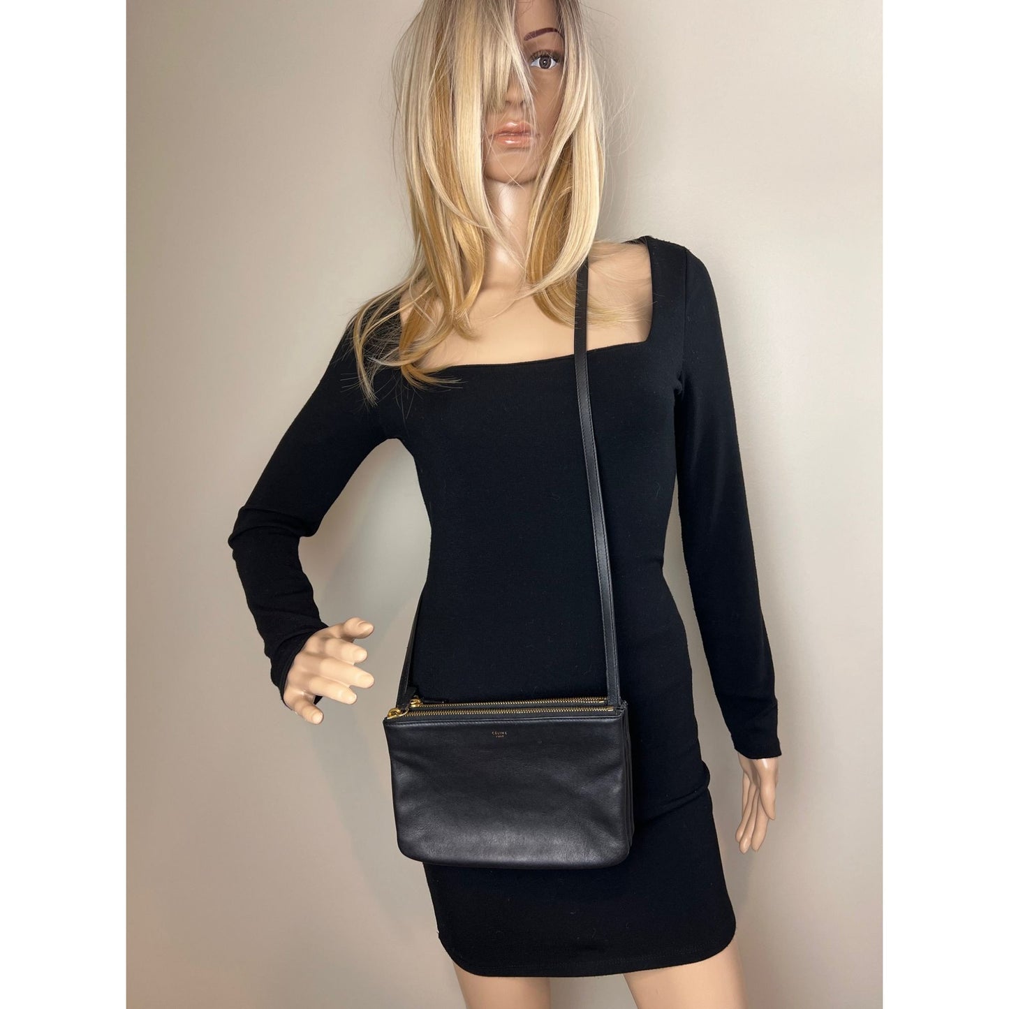 
                  
                    Celine Smooth Lambskin Small Trio Crossbody Black Bag
                  
                