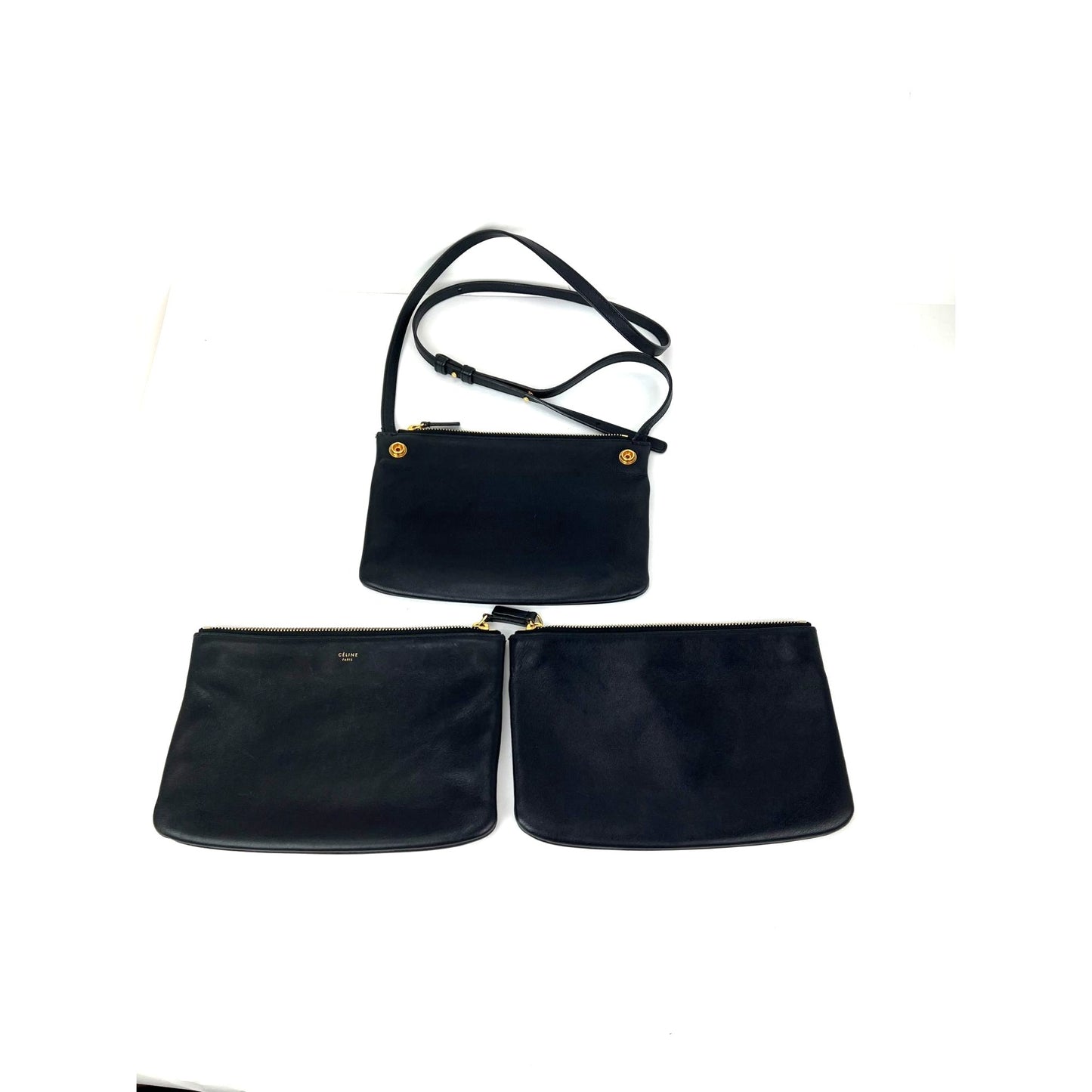 
                  
                    Celine Smooth Lambskin Small Trio Crossbody Black Bag
                  
                