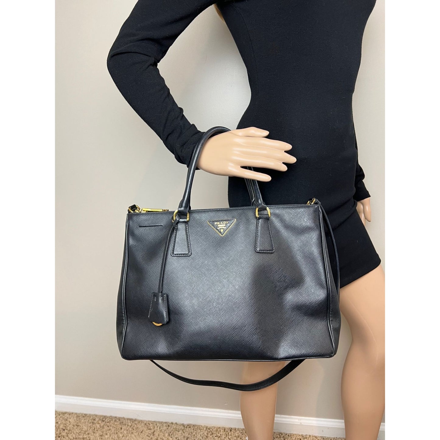 
                  
                    Prada Saffiano Leather Double Zip Black Tote Bag
                  
                