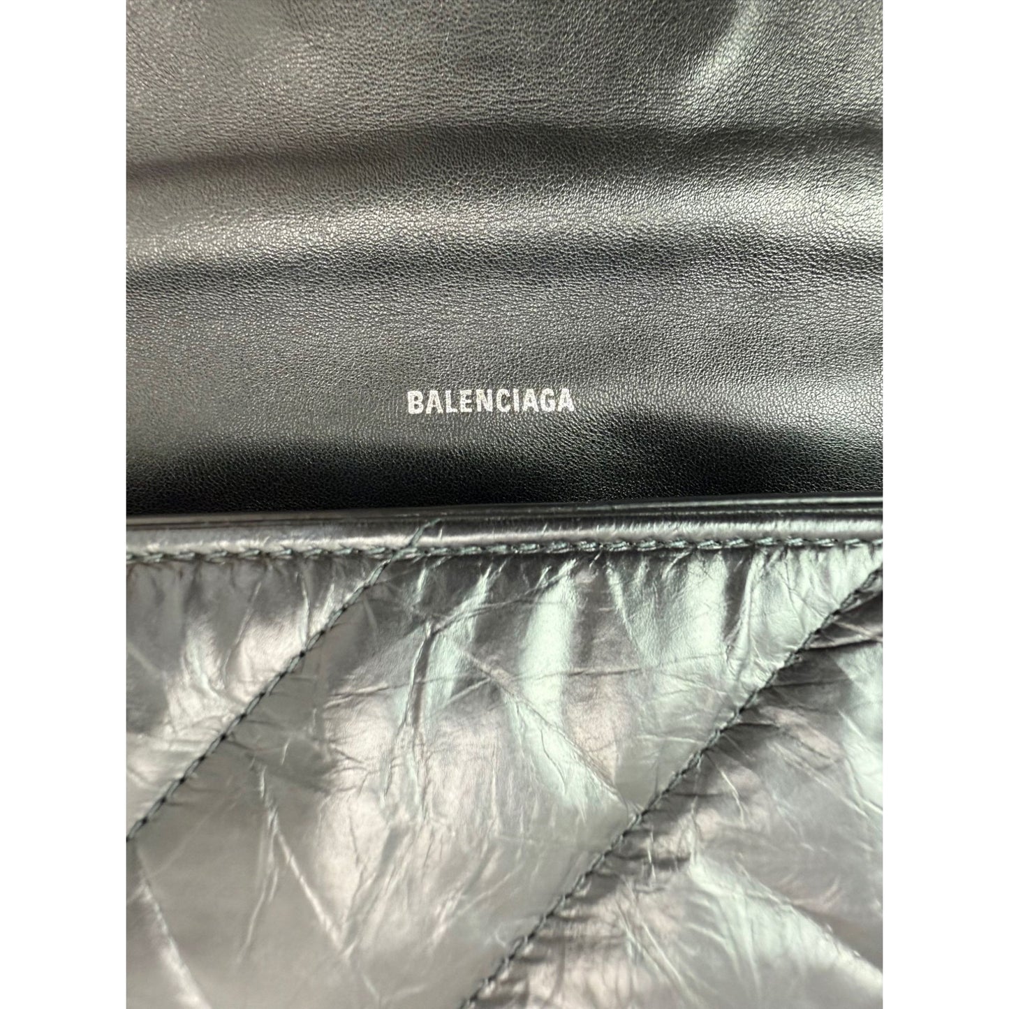 
                  
                    Balenciaga Large Crush Leather Matte Black Quilted  Shoulder Bag
                  
                