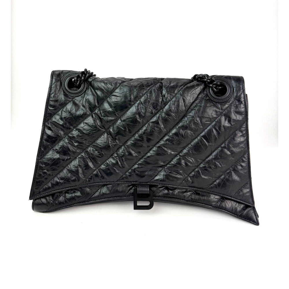 
                  
                    Balenciaga Large Crush Leather Matte Black Quilted  Shoulder Bag
                  
                